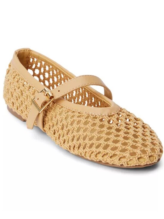 Coconuts by Matisse Shoes - Coconuts By Matisse Nolita Fishnet Mary Jane Ballet Flat in Tan Size 8